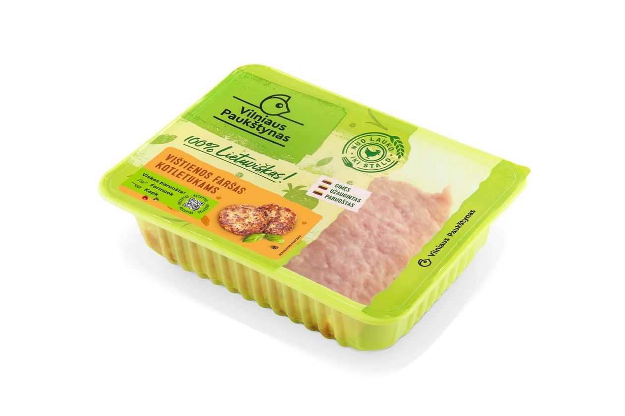 „Vilniaus Paukštynas“ vištienos faršas kotletukams, 400g