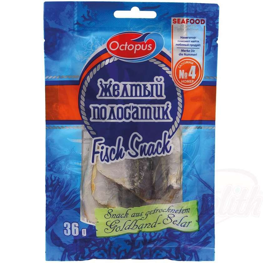Snack From Yellowstripe Scad, Dried And Salted "Octopus" 36G (Box 25)
