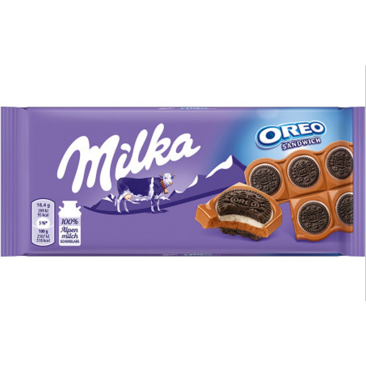 Milka, piimašokolaad Oreo küpsisega, 92g