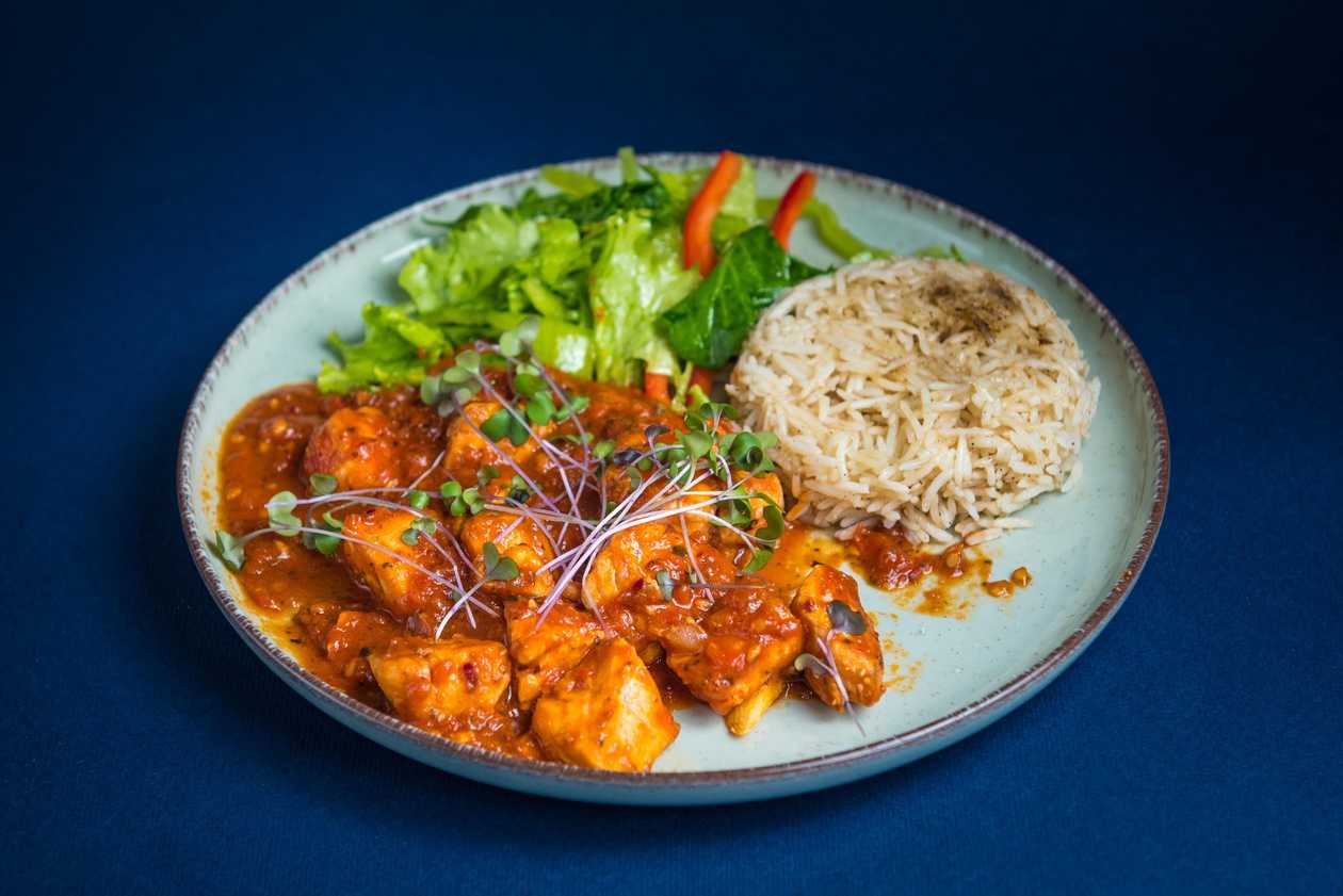 Salmon In Tomato Sauce With Rice