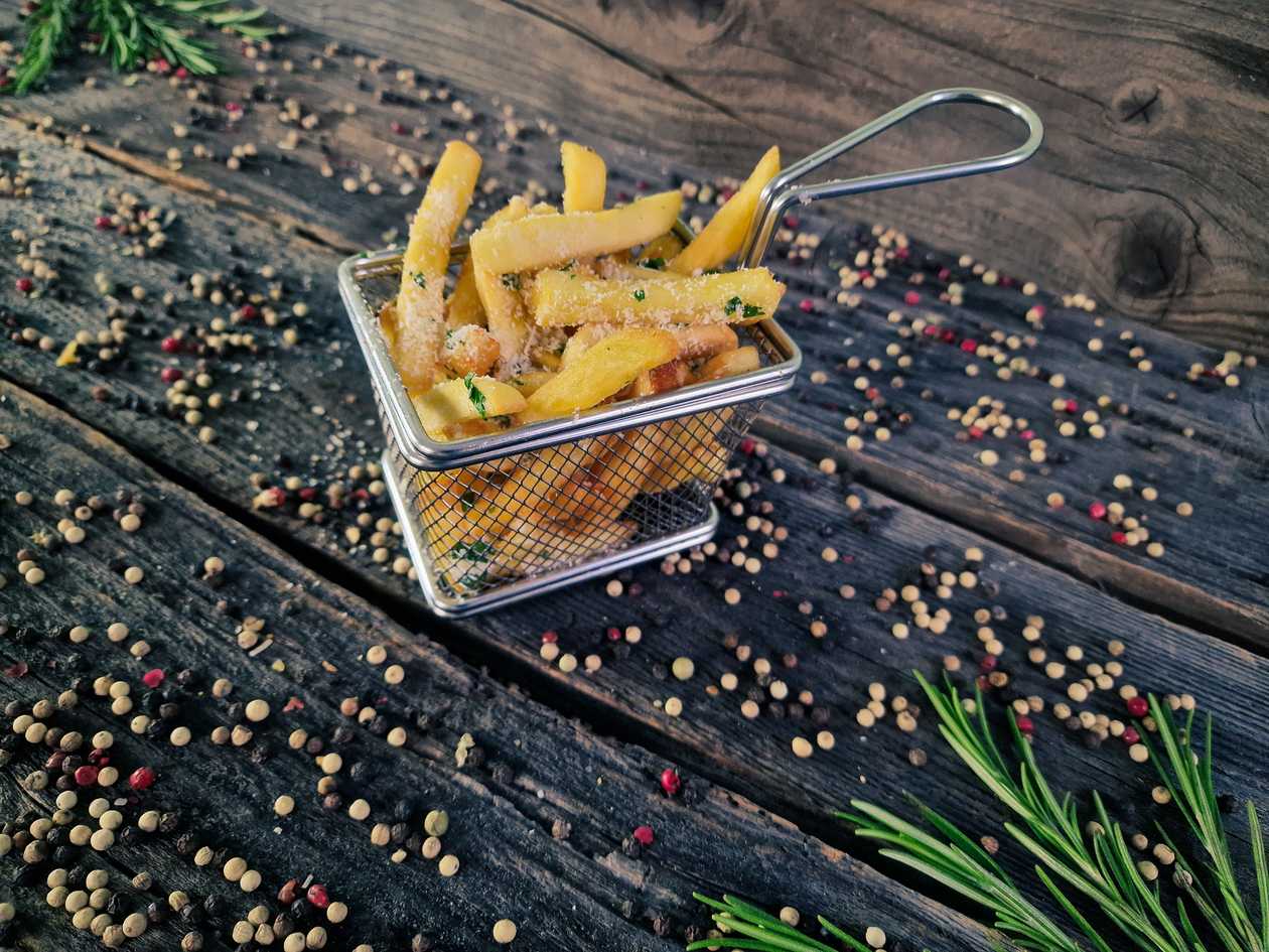 French Fries with Parmigiano  ,garlic and parsley