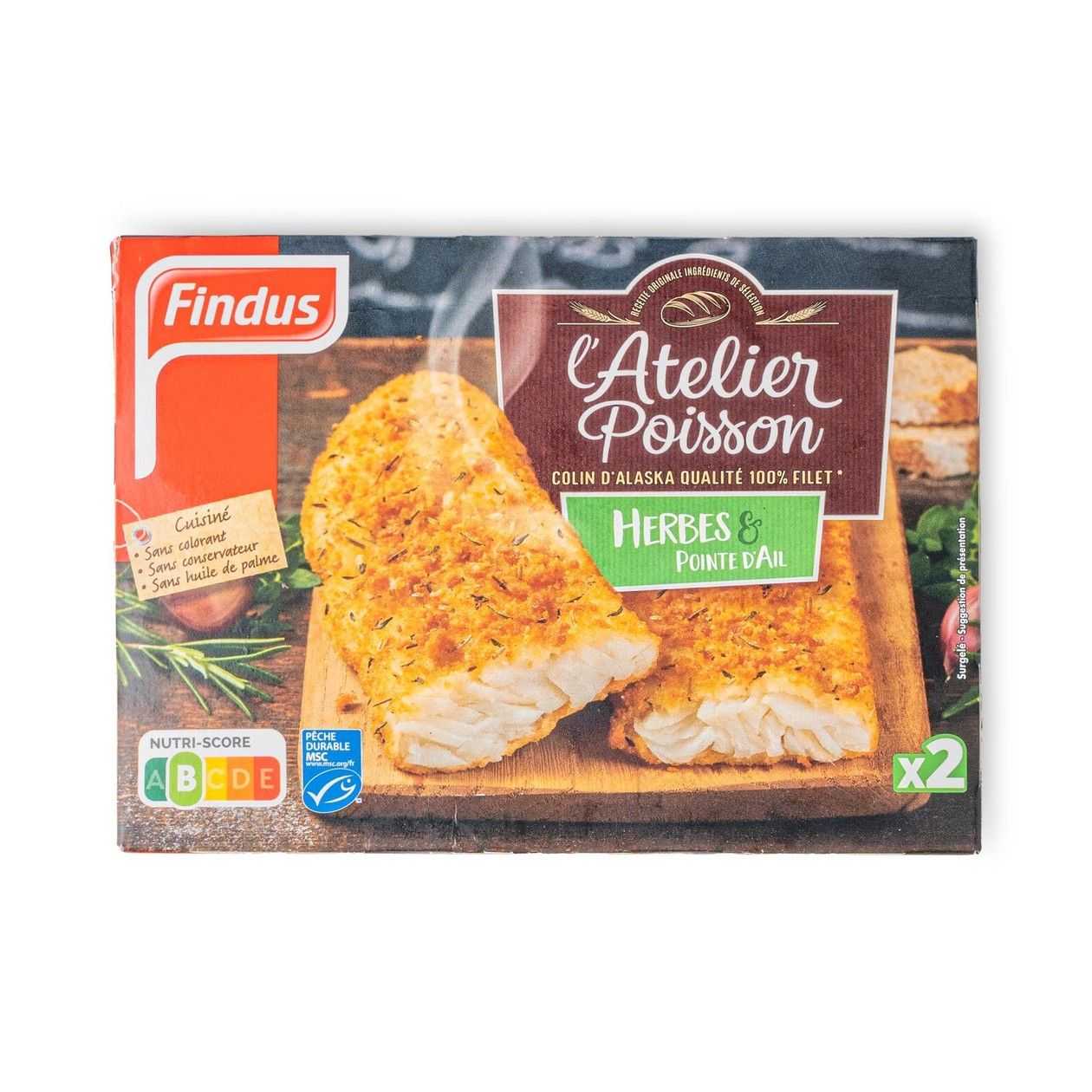 Findus, Frozen pollock fillets breaded with greens, 225 g