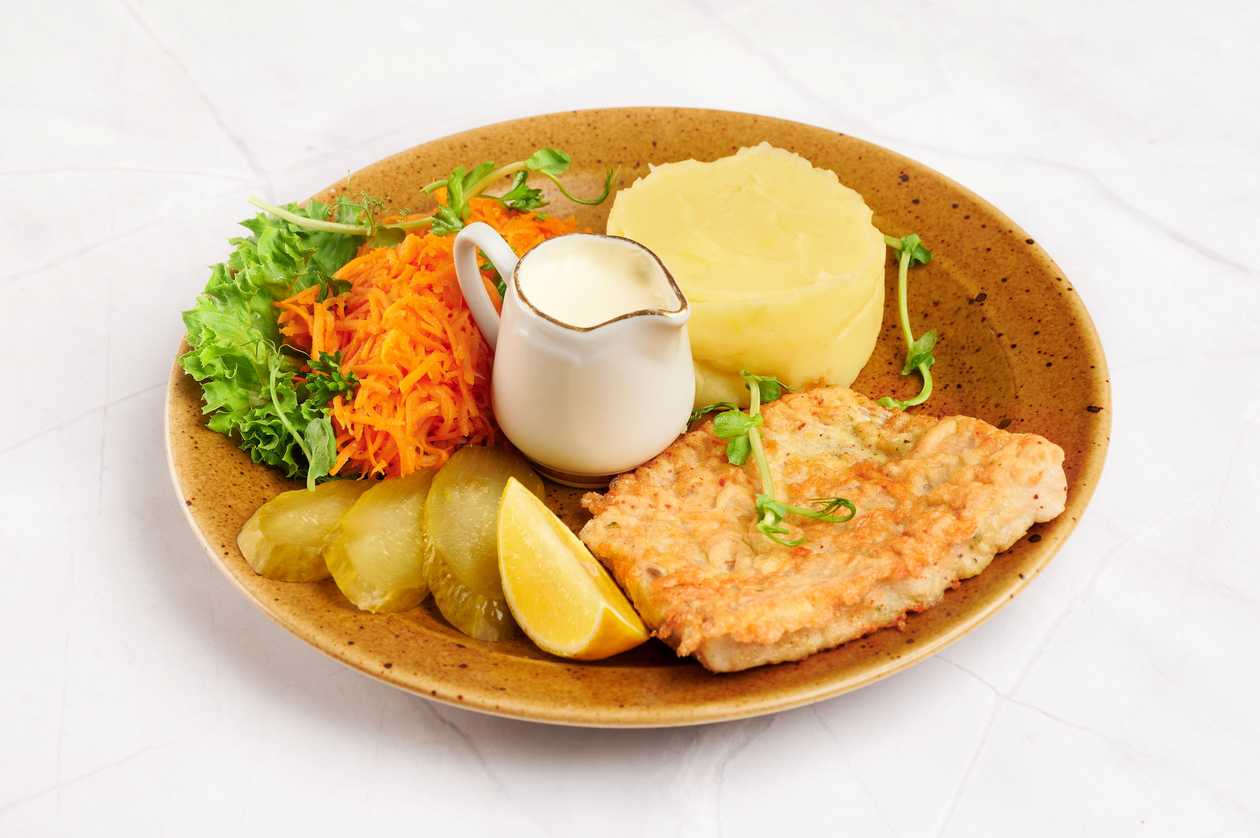 Fried zander fillet