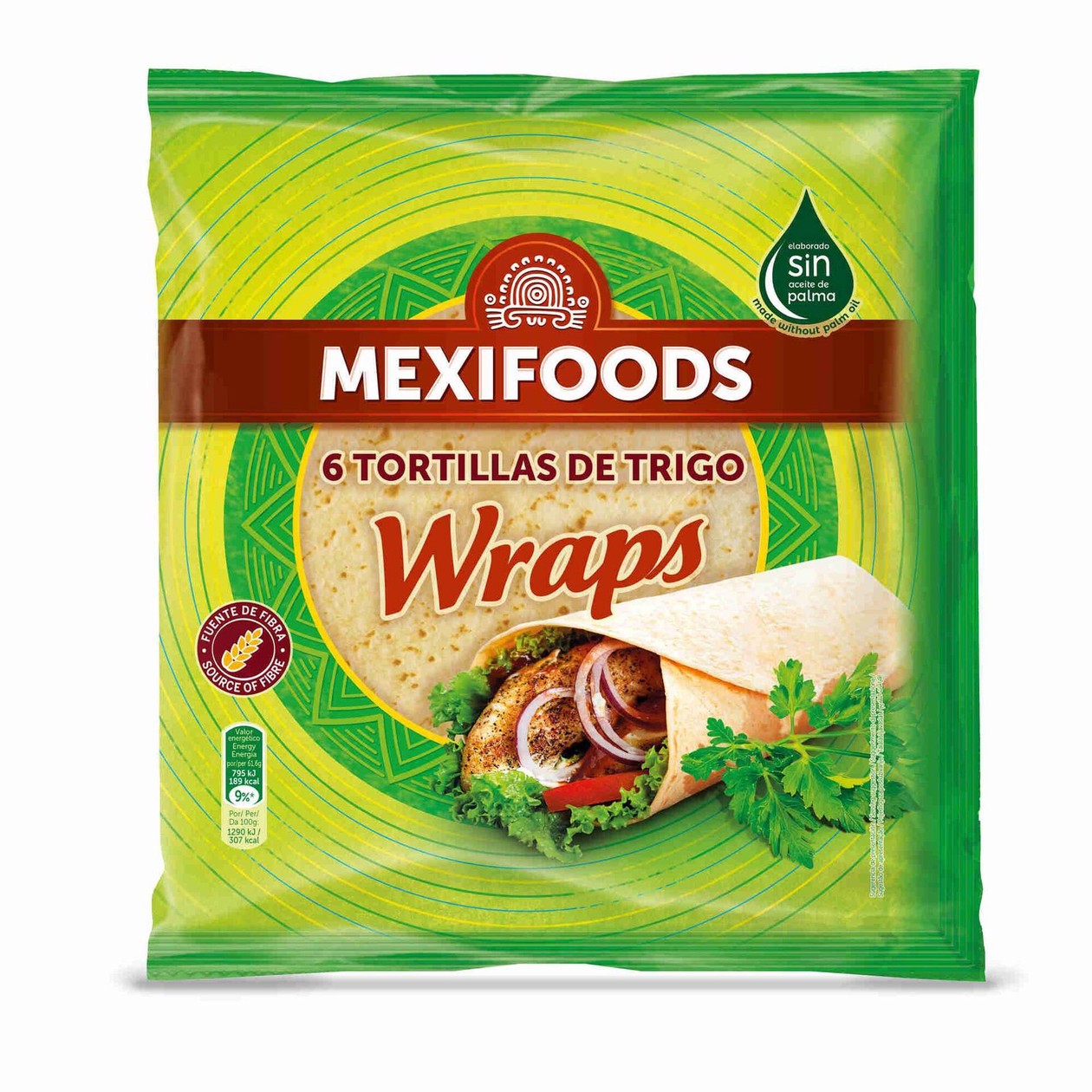 Tortillas de Trigo Wraps 25cm Mexifoods 370 g