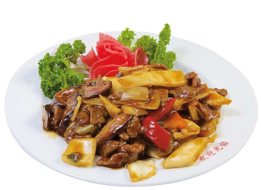 39. Meat with bamboo and black mushrooms