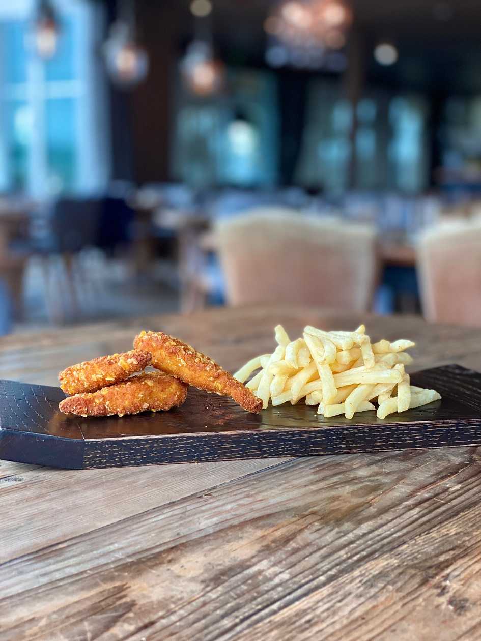 French fries with nuggets