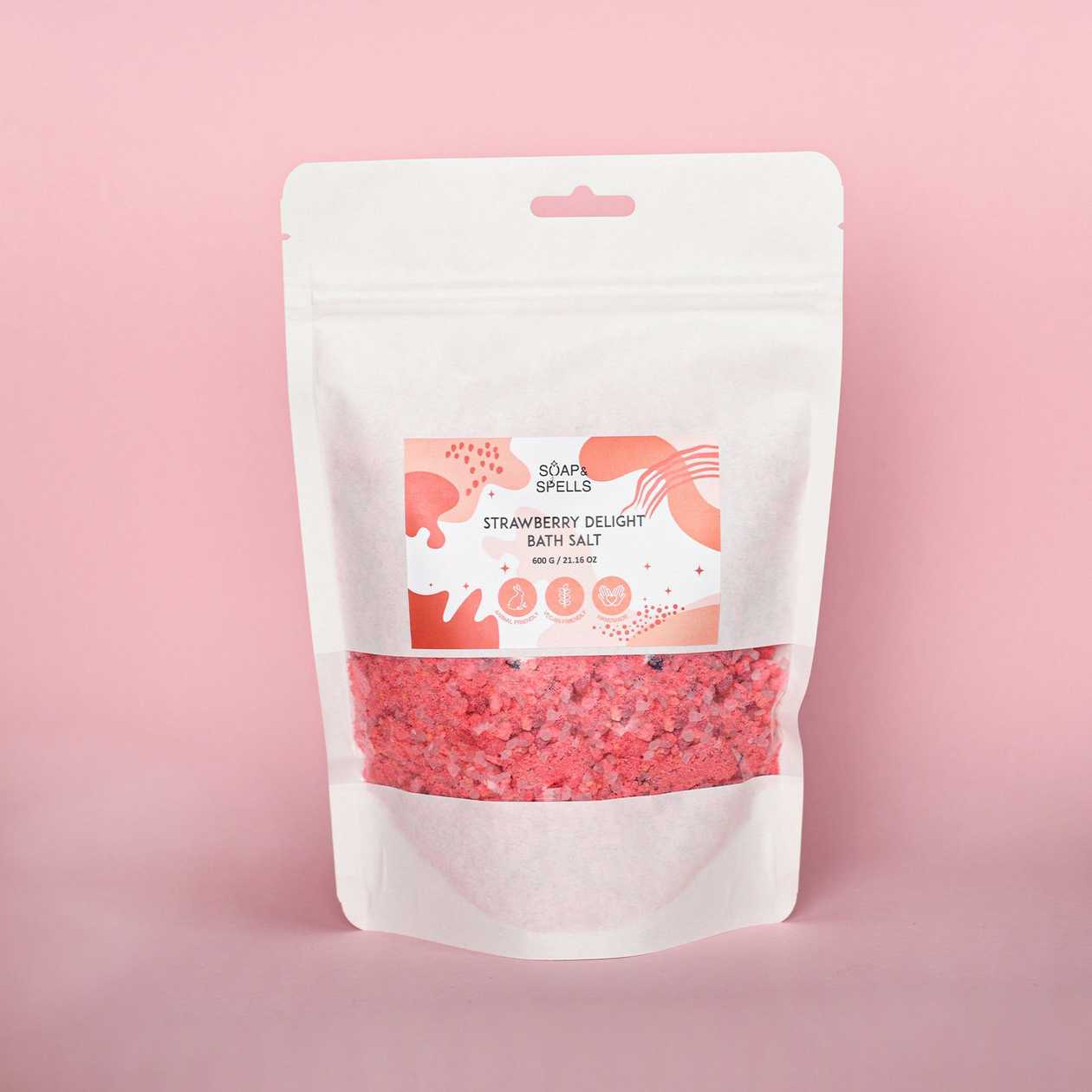Vonios druska 'Strawberry delight' 600g