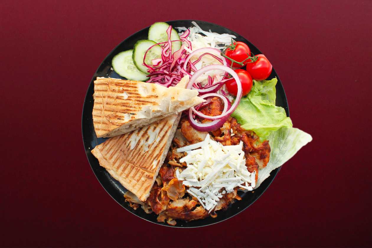 Mega Kebab plate with bread