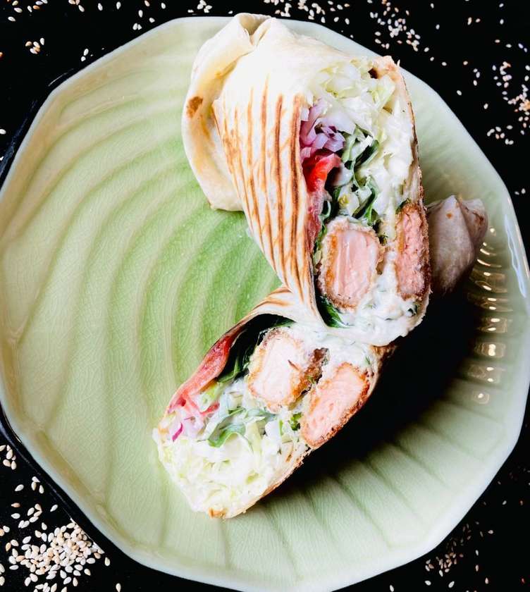 With salmon large