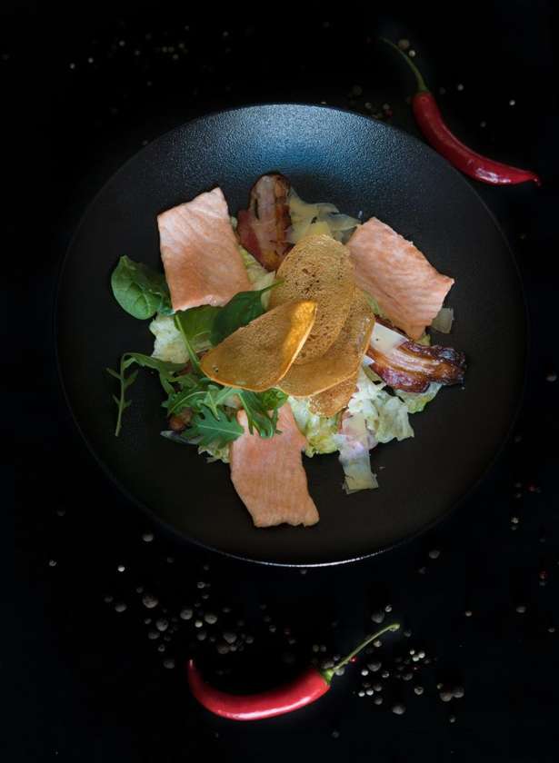 Caesar with salmon