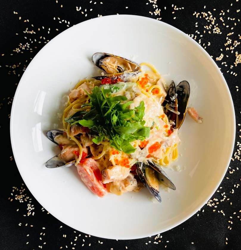 Pasta with salmon