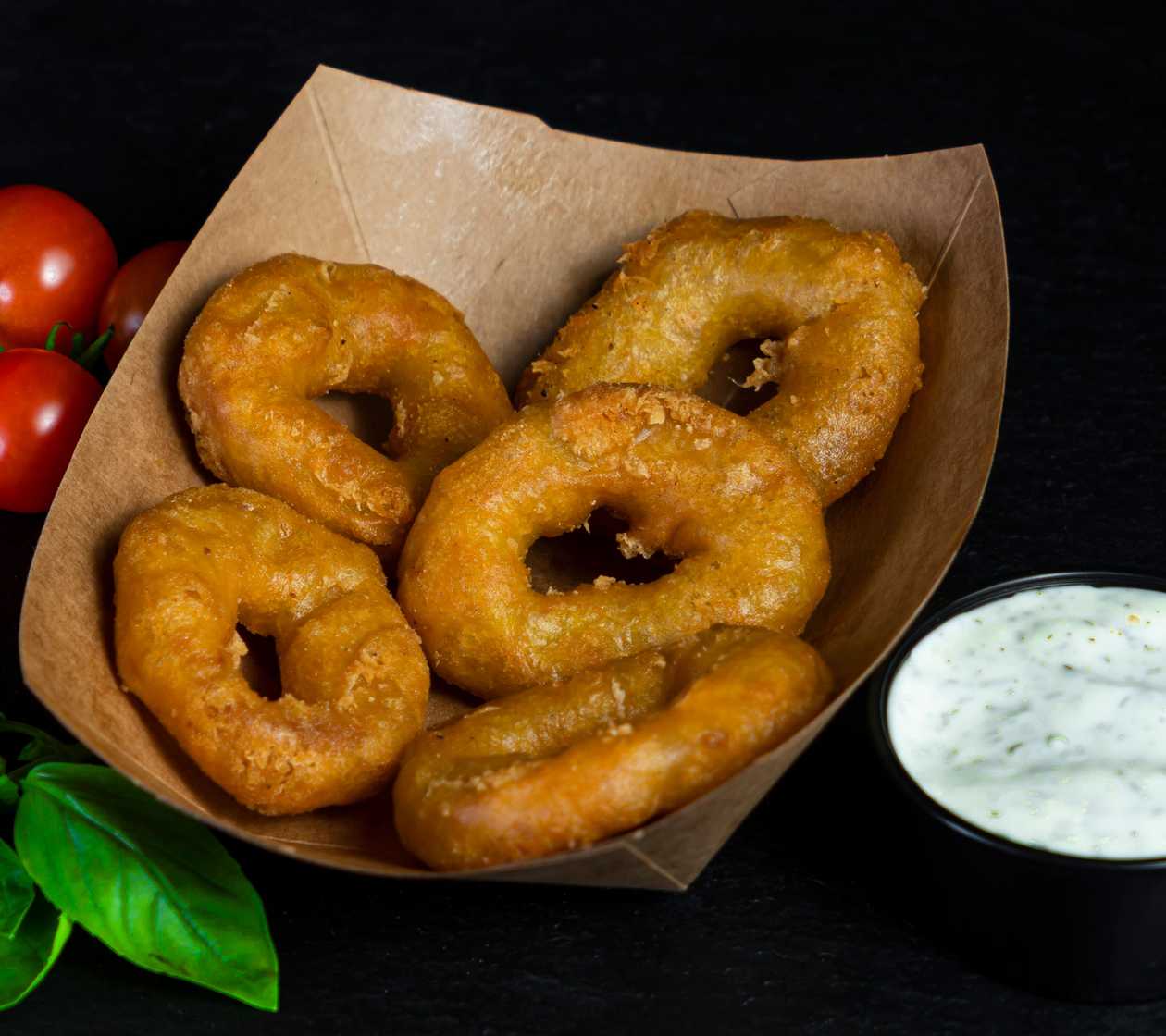 Squid rings 5 pcs. with souce