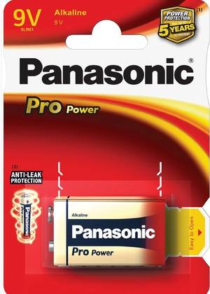 Patarei Panasonic Pro Power Gold 9V (6LR61), alkaline-leelis, Krona, suurema voolutarbega seadmetele