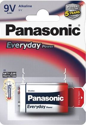 Battery Panasonic Standard/everyday Power Silver 9v (6lr61eps/1b), Alkaline, Krona