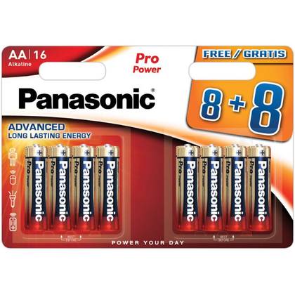 Batteries Panasonic Pro Power Gold Aa Lr6ppg/16b Alkaline (8+8pcs Free) Campaign 16pcs For 8 Price