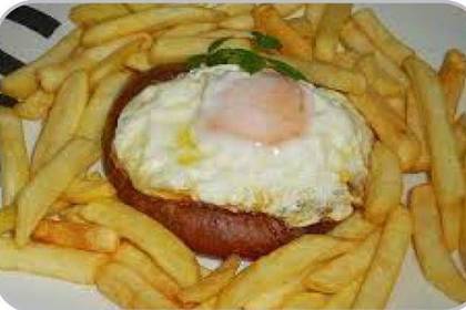 Alheira Sausage with Egg and Fries