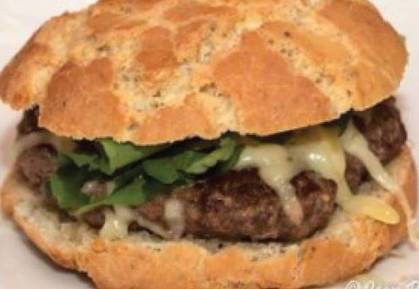 Cheeseburger with Ham on a Bun