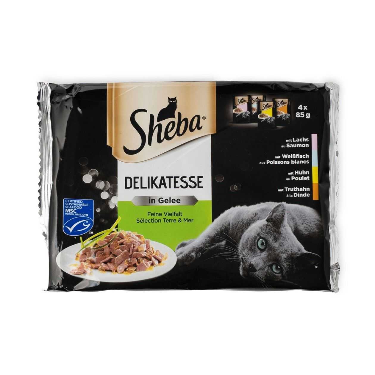 Sheba, Pouch Delicatesse mix, 4 x 85 g