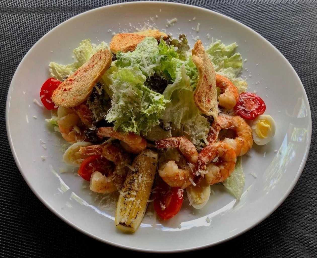 Caesar Salad with Shrimp