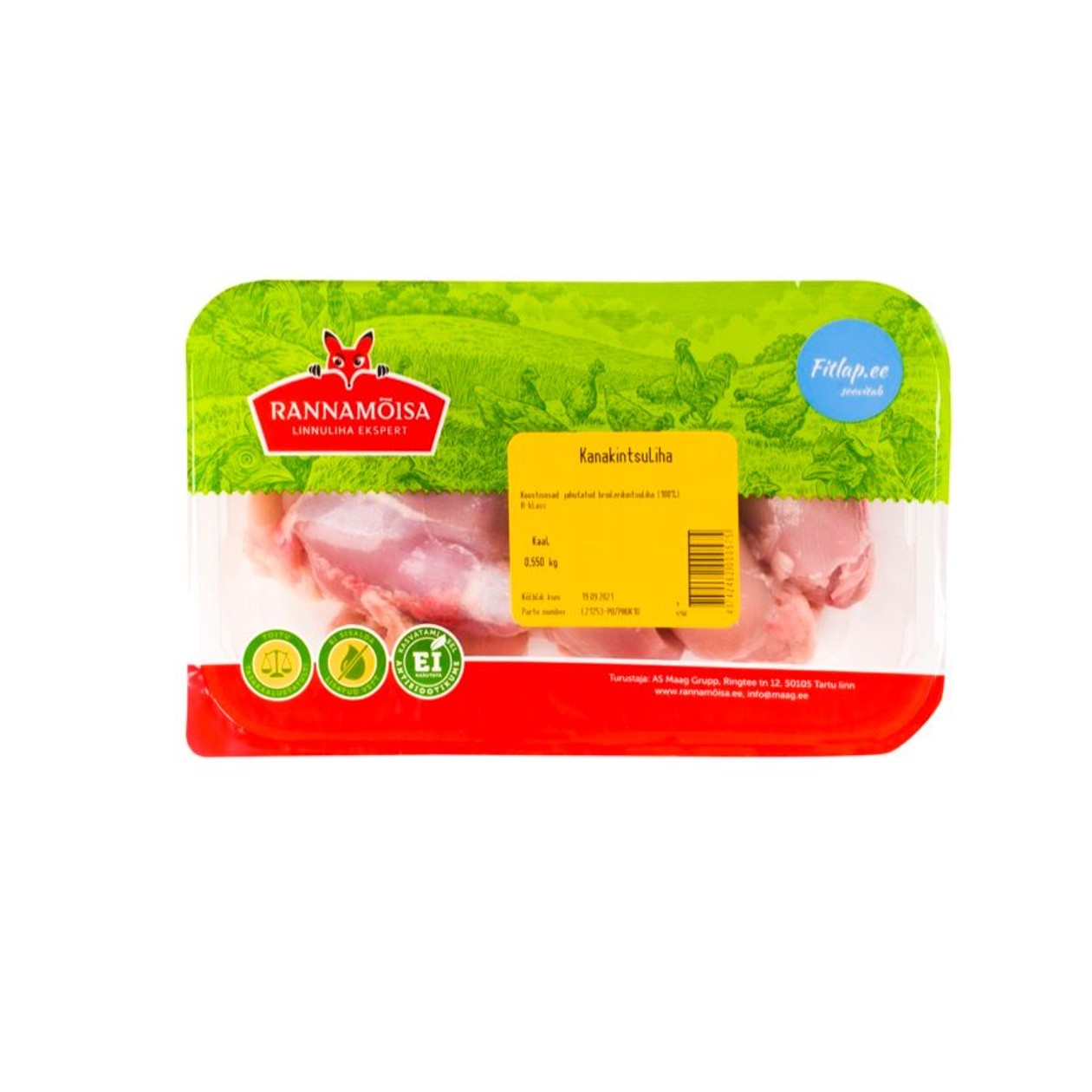 Rannamõisa, Broiler Thigh Meat, 500g (expires soon)