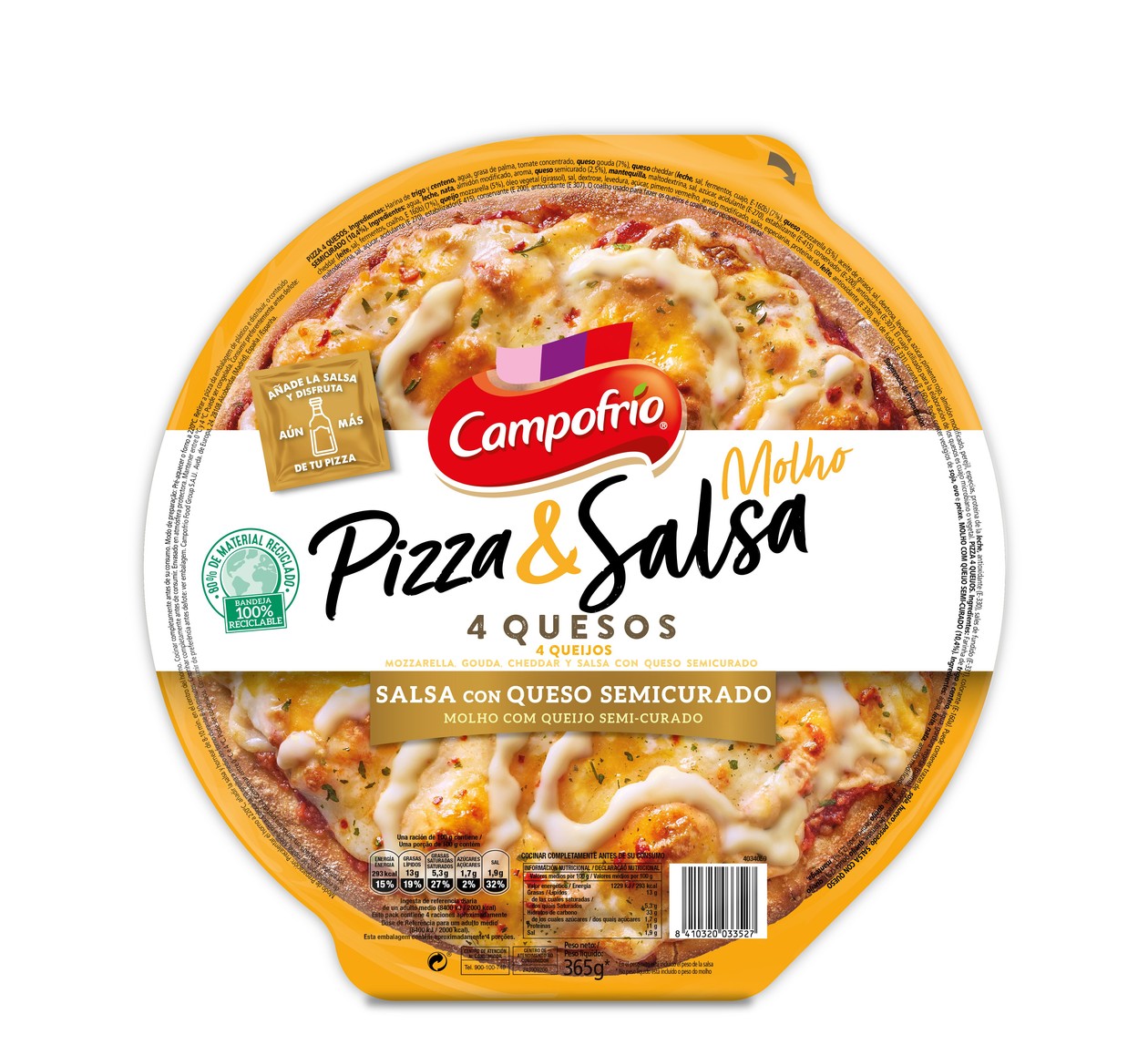 Pizza Fresca 4 Queijos Campofrio 365 gr