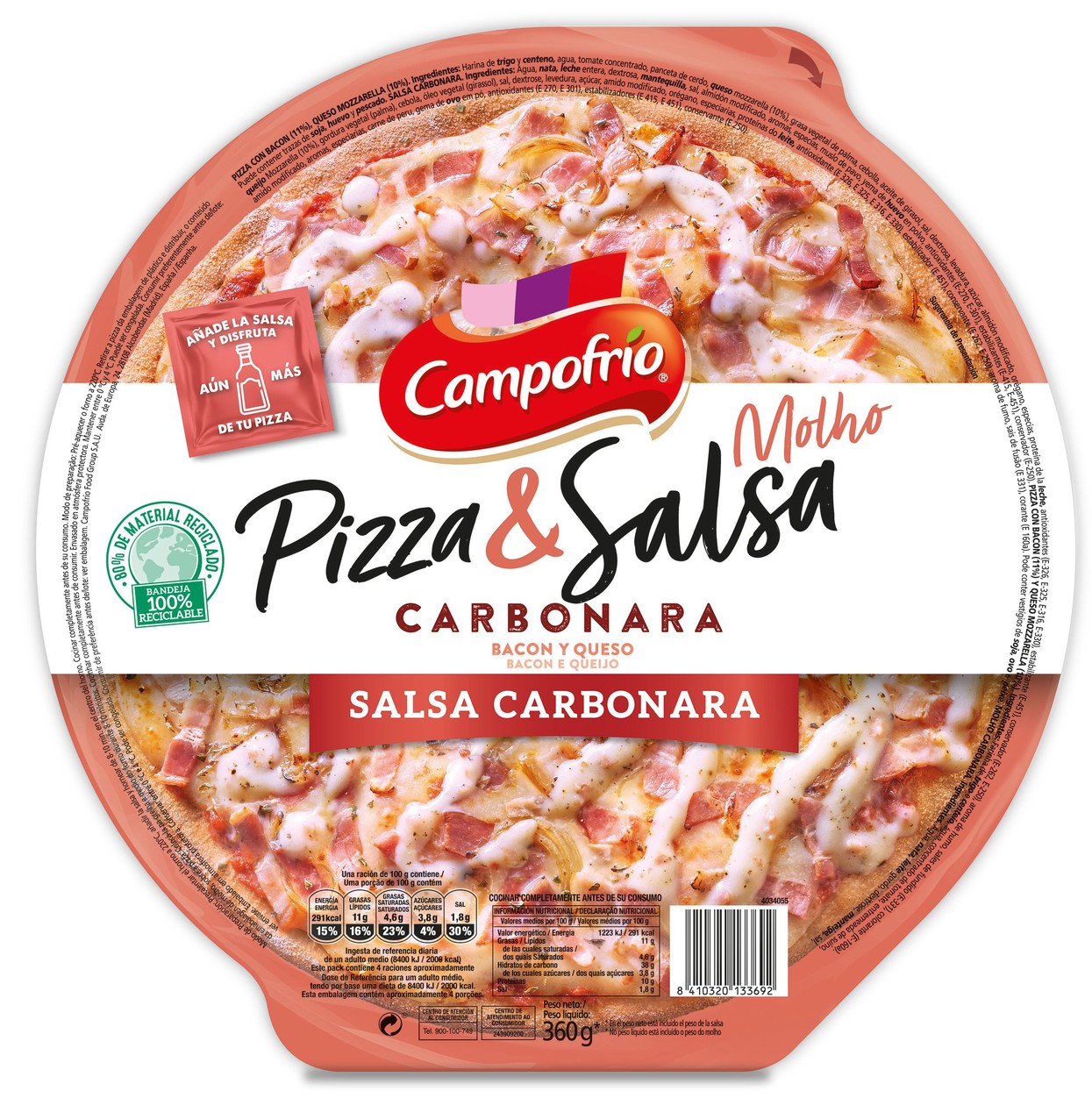 Pizza Fresca Carbonara Campofrio 360 gr