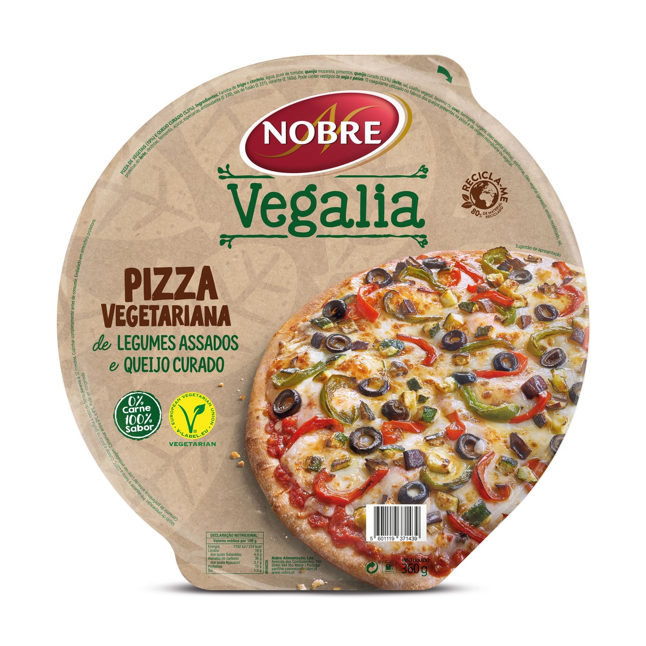Pizza Fresca Vegetariana Nobre Vegalia 360 gr
