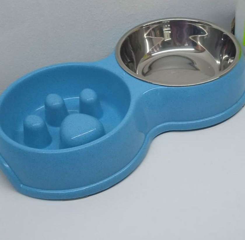 პლასტმასის ორმაგი ჯამი ლეკვისათვის ზომა 3 /Plastic double bowl for puppy, size 3