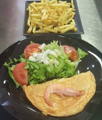 Omelete com Camarão