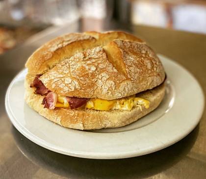Egg, Bacon, Cheese, Hobza Ftira