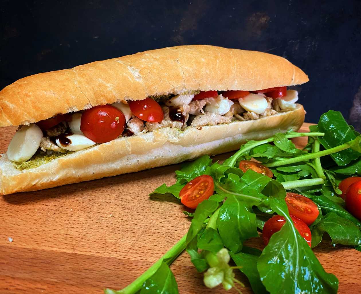 Chicken Baguette with Pesto or Mayo