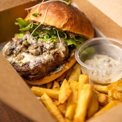 Mushroom Gorgonzola Burger