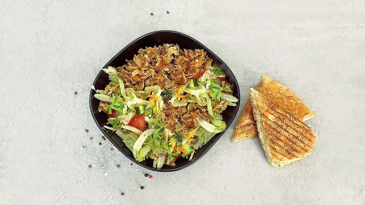 21. Kebab salad with meat - bread