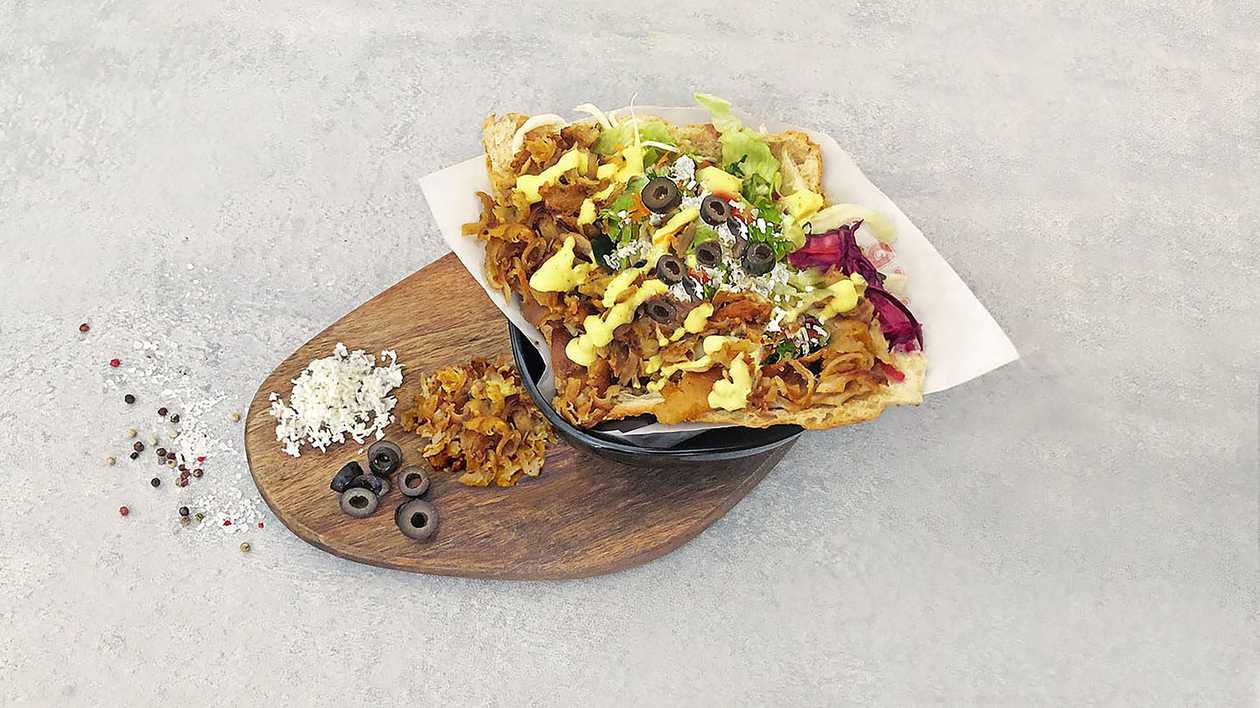6. Döner kebab - bread with cheese, olives, extra meat