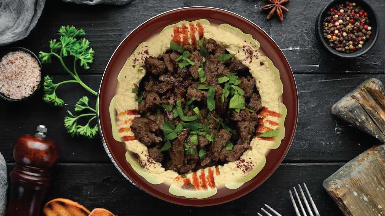 Beef on Hummus