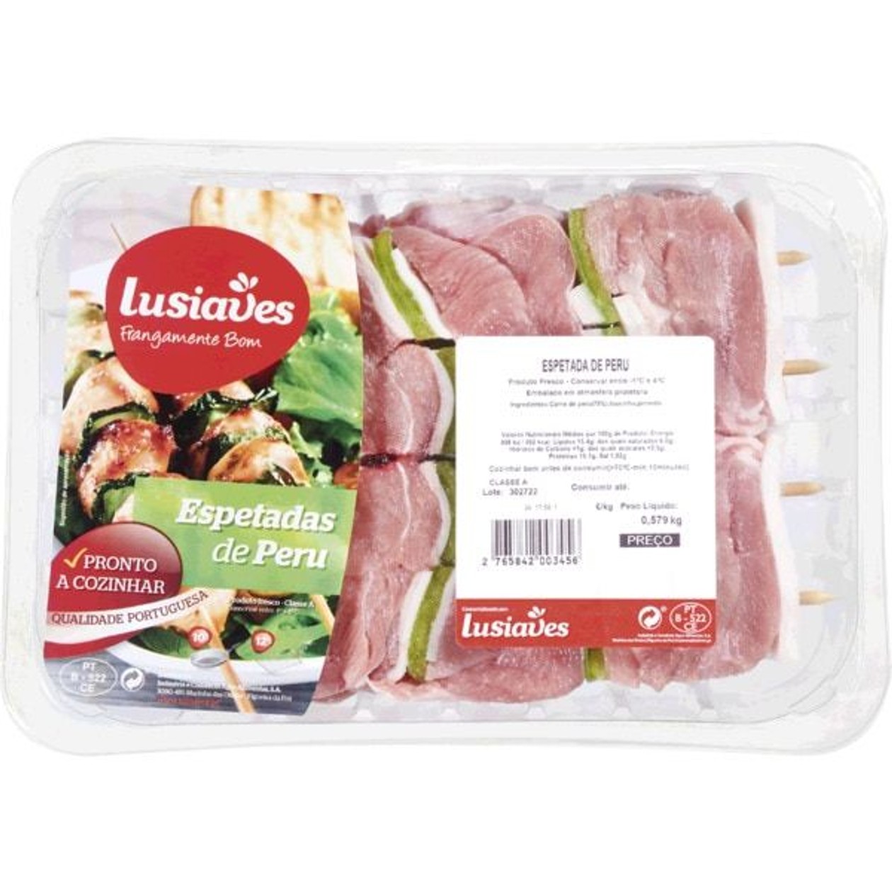 Espetadas de Perú Lusiaves 560 gr approx. (validade a acabar)