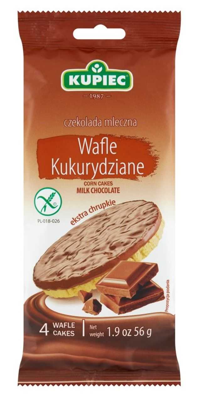 Wafle Kukurydziane z Mleczną Czekoladą Kupiec 56g