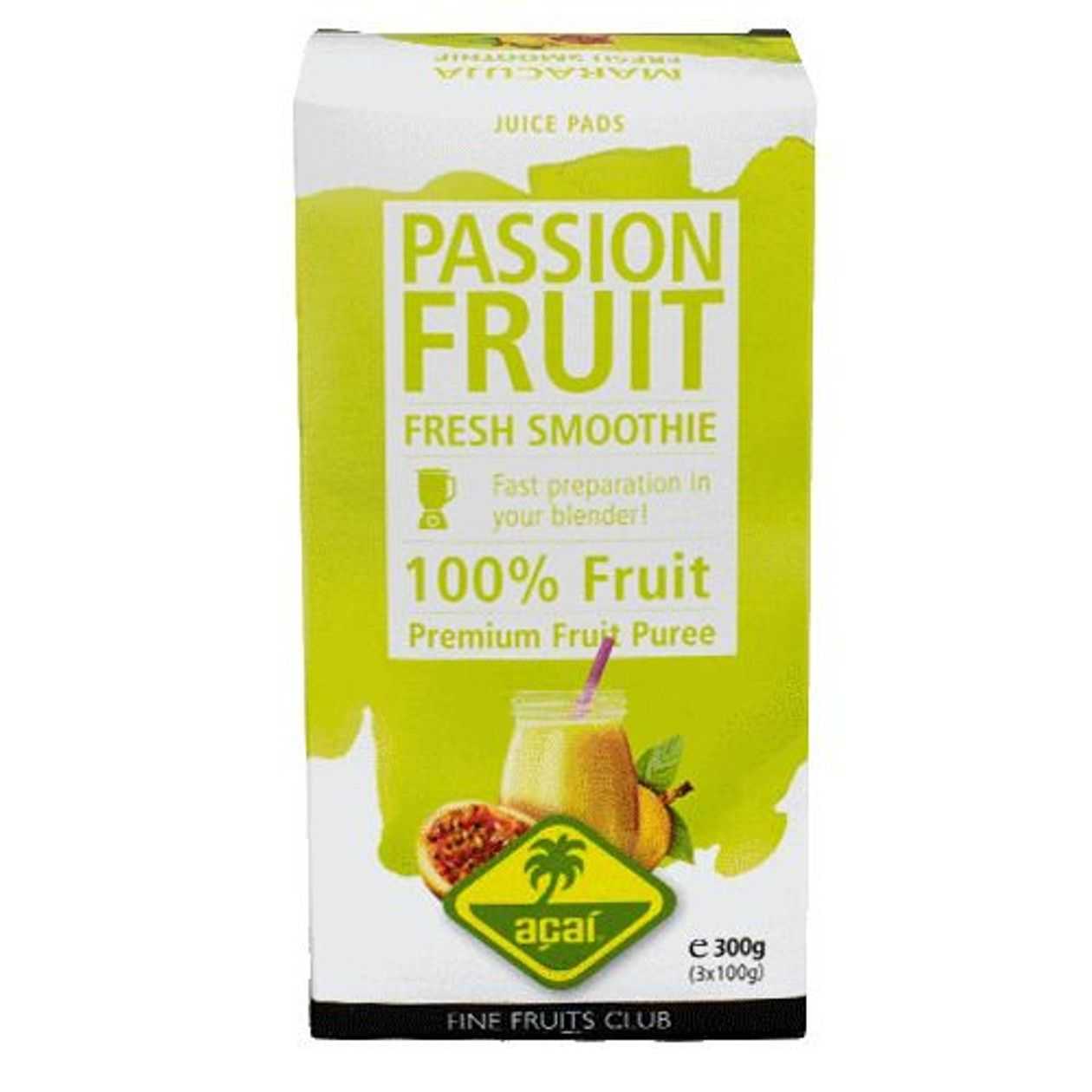 🌱 Fine Fruits Club, Pulpa Fructul Pasiunii, 3 X 100 g