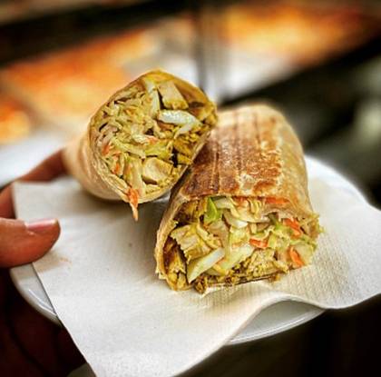 Chicken Egg Coleslaw Wrap