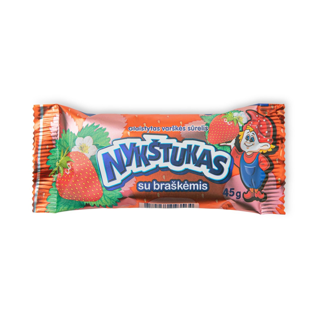 Curd Snack with Strawberries NYKŠTUKAS (23.8%), 45g (expires soon)