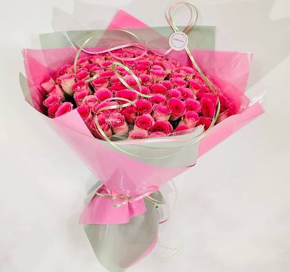 Bouquet of 51 pink roses (Holland) 40cm