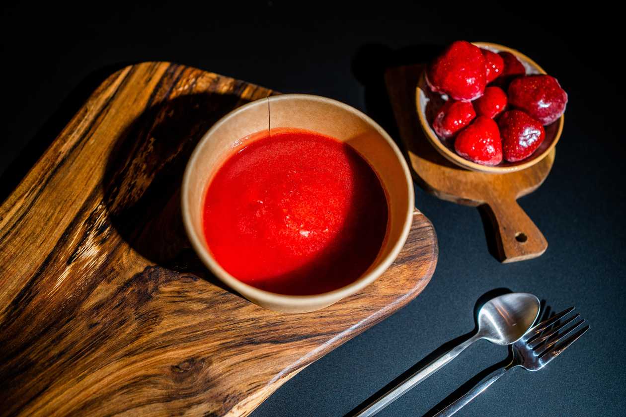 Strawberry panna cotta