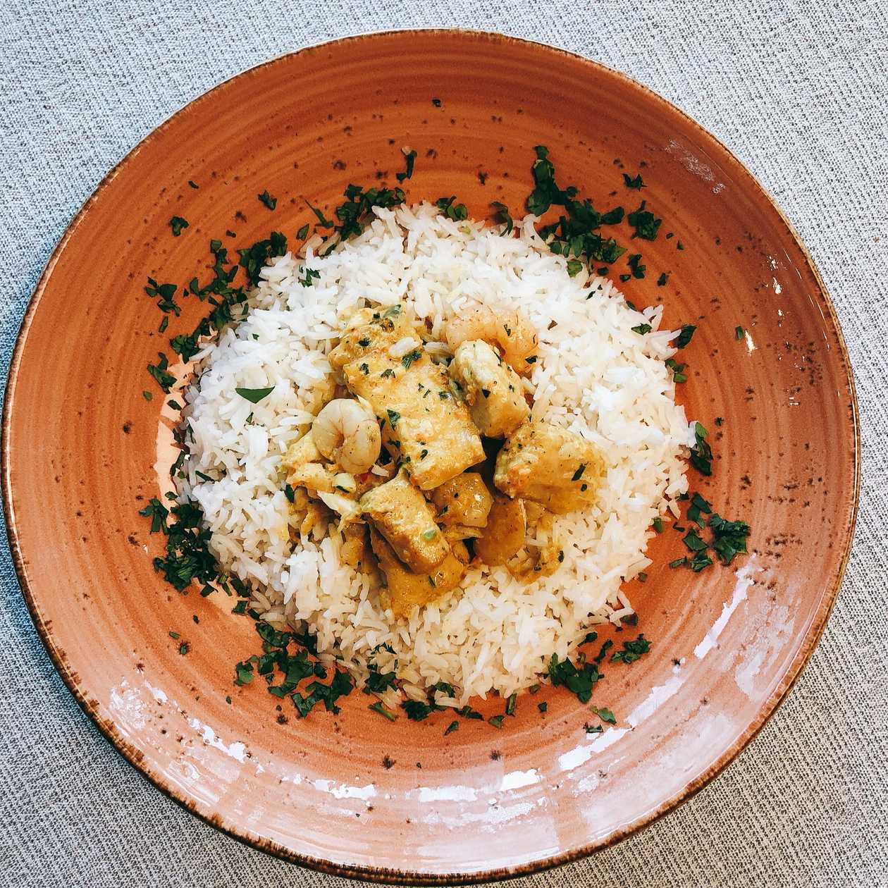 Perch and Shrimp Curry