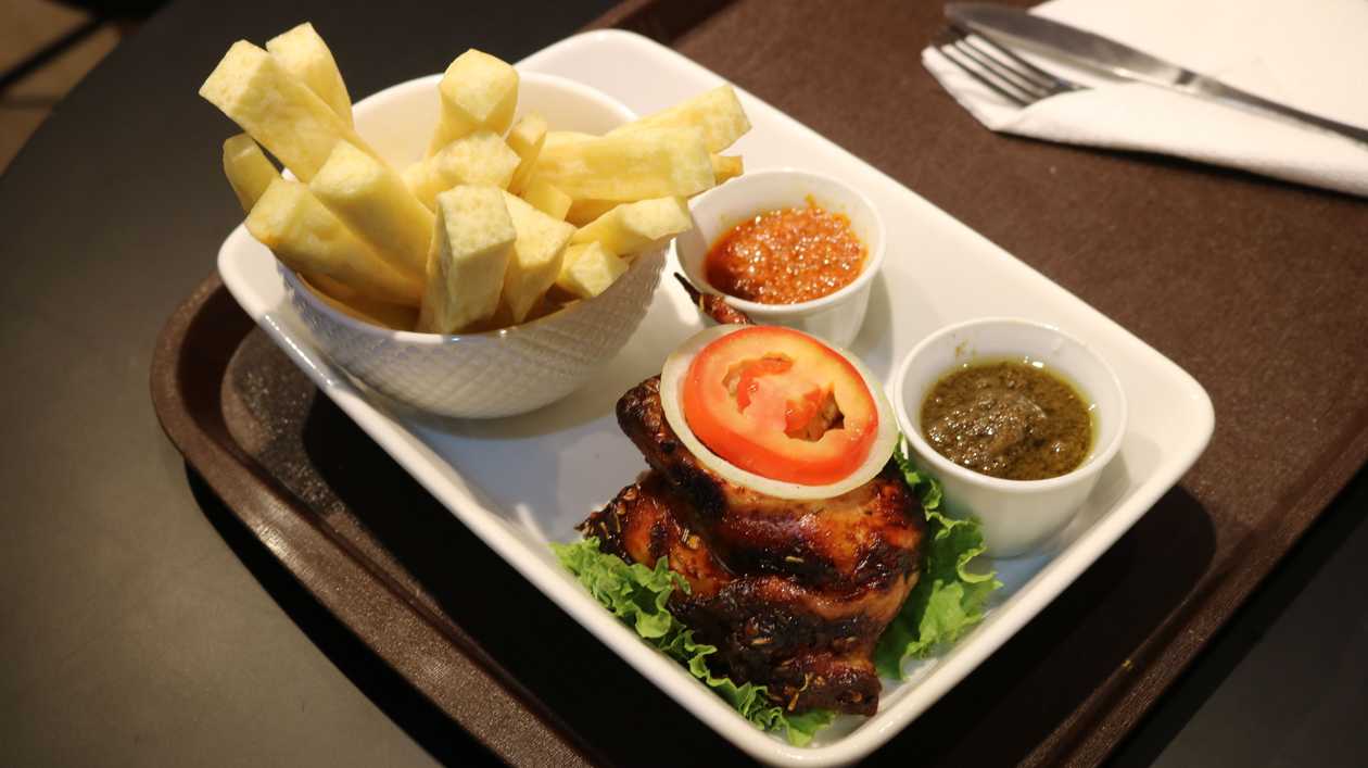 Yam Chips and Grilled Chicken