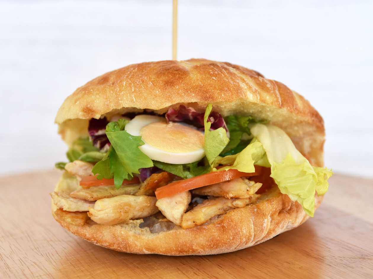 Grilled chicken in a flatbread