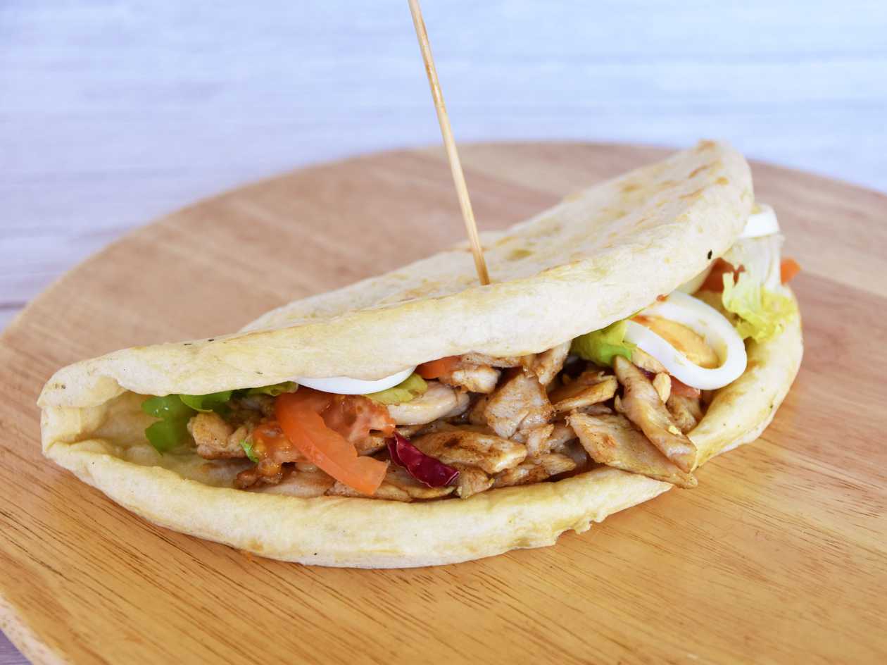 Grilled chicken in dough