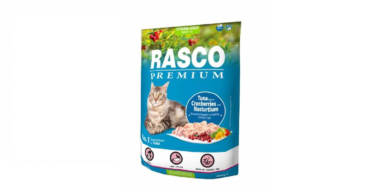 Dry  food for neutered cats  Rasco Premium Cat Sterilized, Tuna, Cranberries, Nasturtium, 400 gr