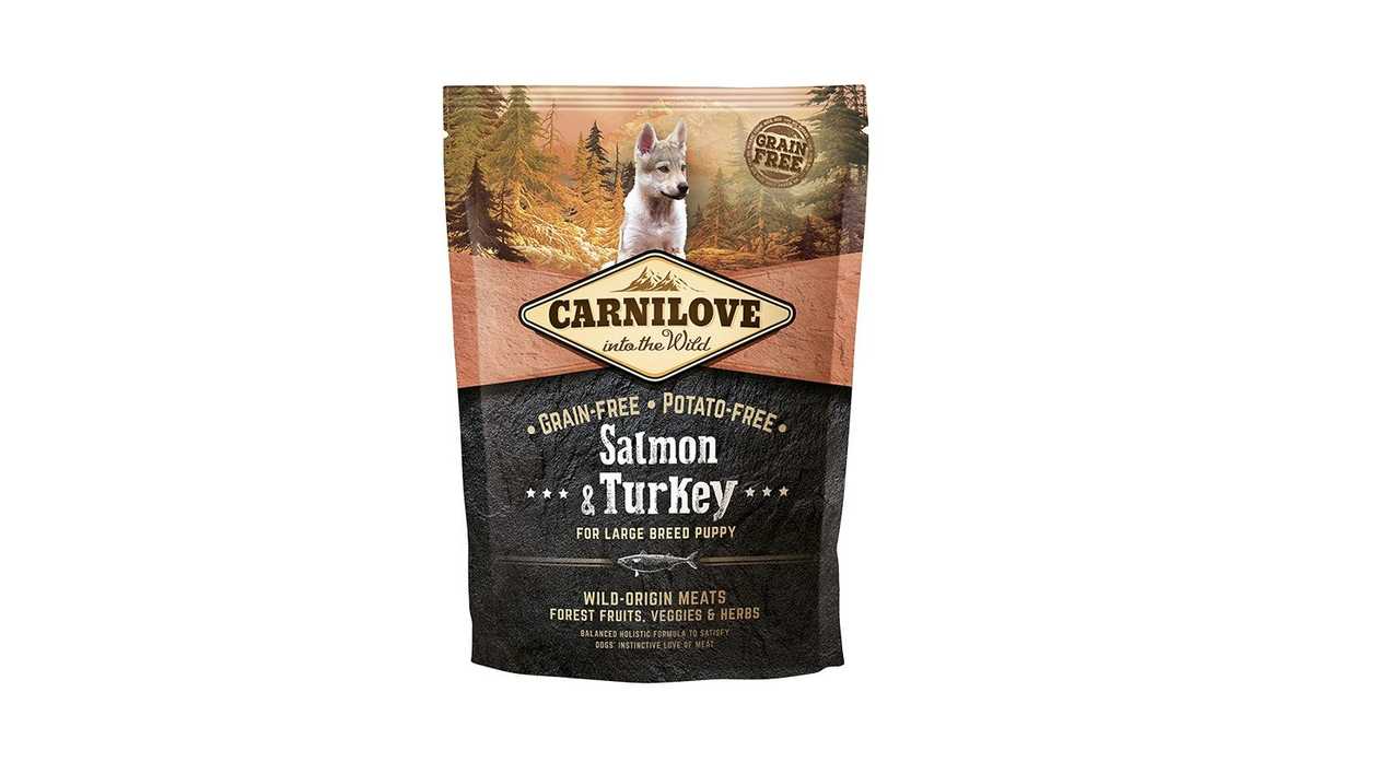 Dry dog food CARNILOVE Salmon and Turkey for Large Breed Puppy, 1,5 kg