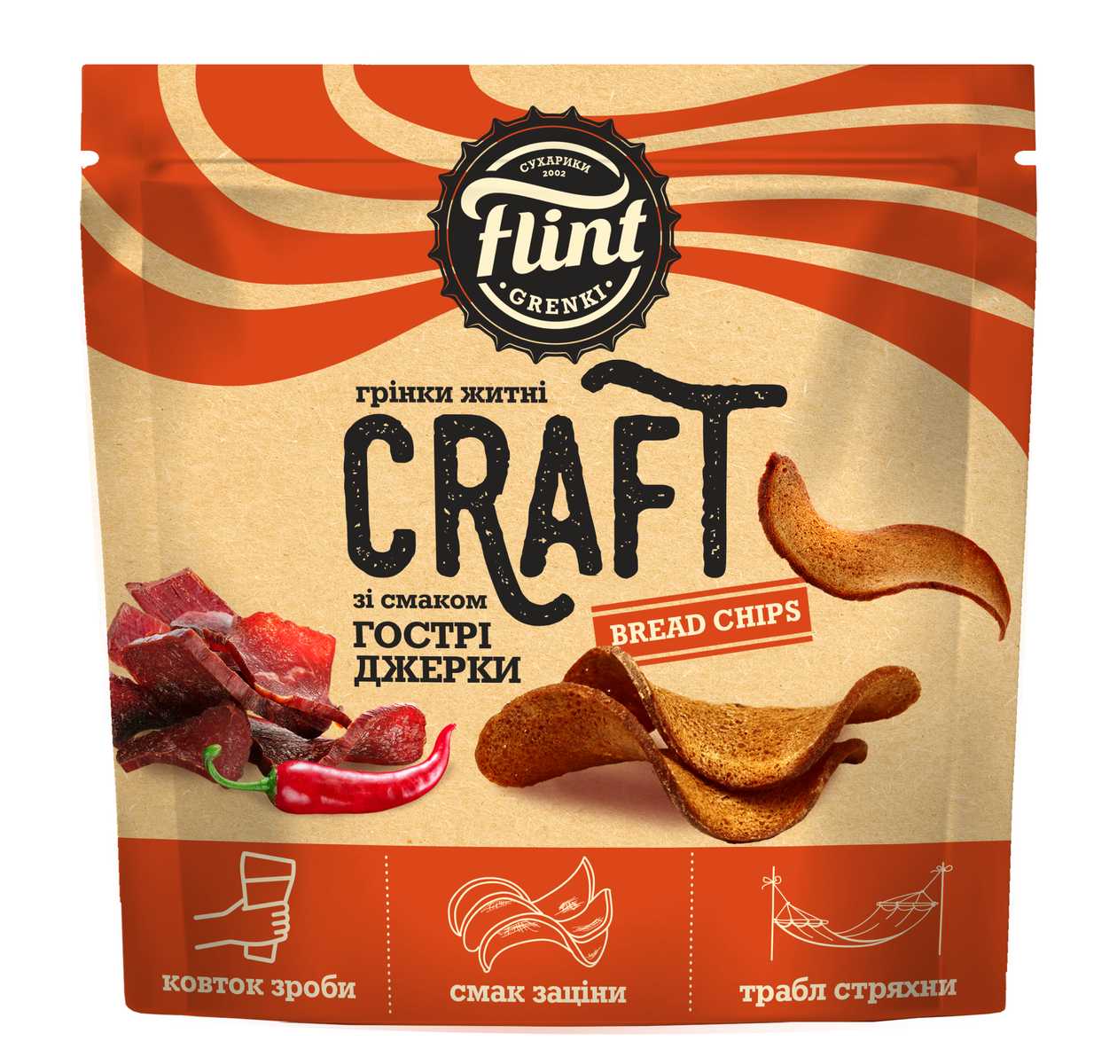 Грінки Flint Craft Grenki гострі джерки 90г