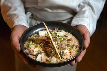 Porcini Mushroom Risotto with Truffle Cream